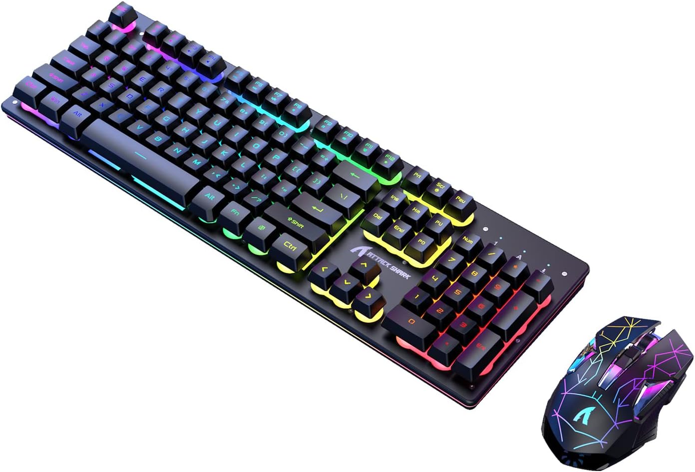 XVersion Wireless Keyboard And Mouse Combo For Windows, 2.4 Ghz Wireless, Compact Wireless Mouse, Multimedia And Shortcut Keys, Rechargeable for Pc/Laptop Black