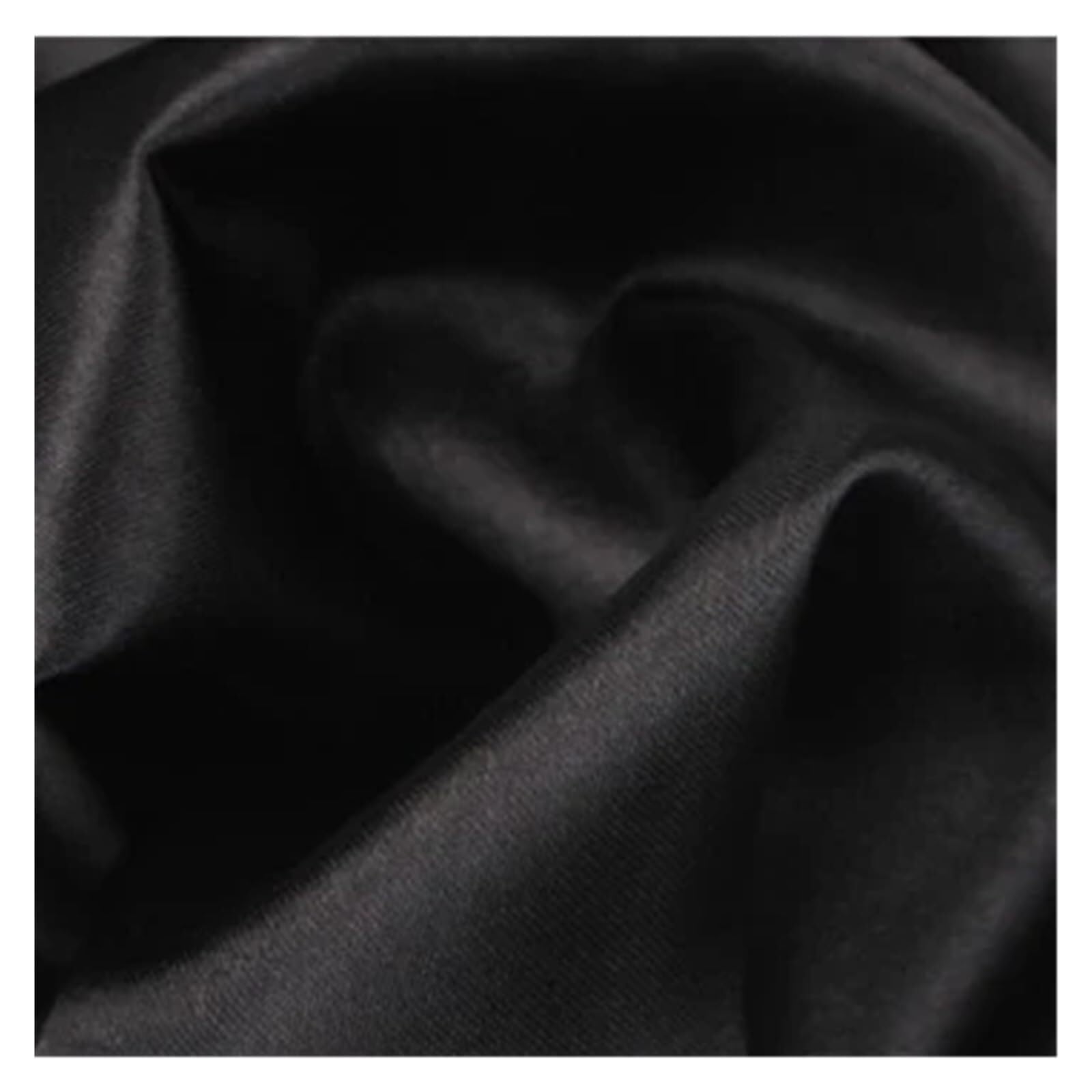 Silk Fabric Polyester Satin Fabric Highend Simulation Silk Gift Box Lining Cloth Solid Color DIY Sewing Doll Dress(Black,1000cm by 150cm)