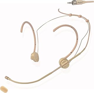 MPE – Micrófono de diadema para Sennheiser Jack 3,5 mm estéreo color carne piel rosa beige profesional con condensador omnidireccional repuesto para radiomicrófonos mod: HD20CS (carne/piel)