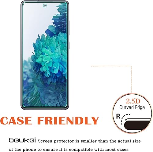 Miniatura 4 de (4 unidades) Compatible con Samsung Galaxy S20 FE 5G / Galaxy S20 FE 5G UW [no compatible con S20/S21FE/S21] Protector de pantalla de vidrio