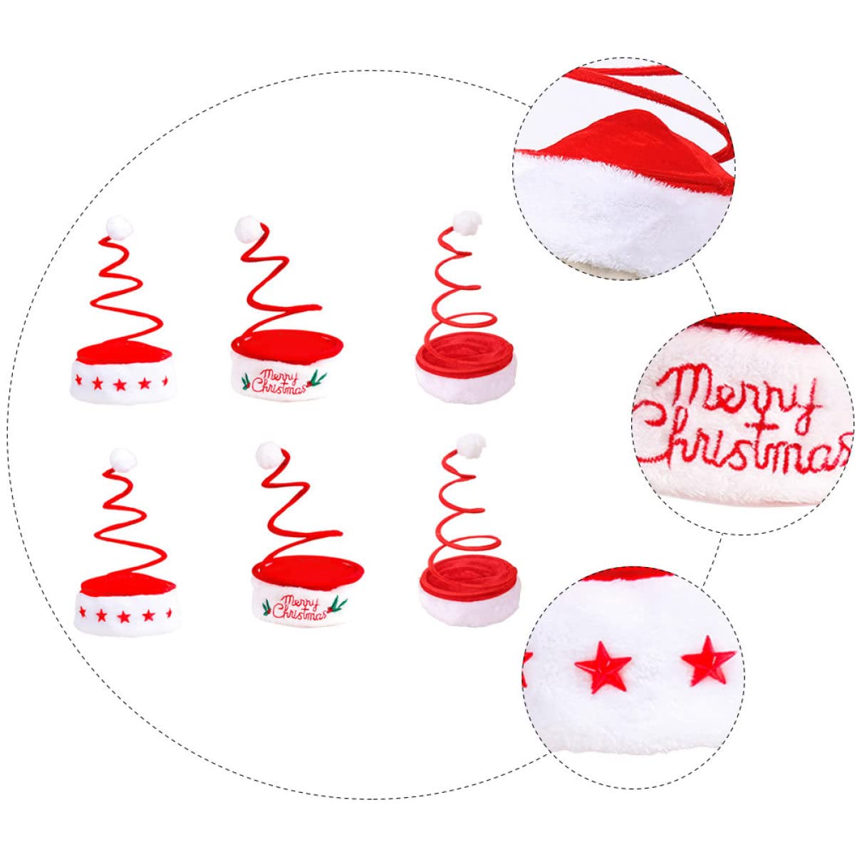 TOPBATHY 6 Piezas Gorro de Papá Noel Navideño de Primavera Divertido para Fiestas Gorro de Fiesta de Primavera Estilo Aleatorio