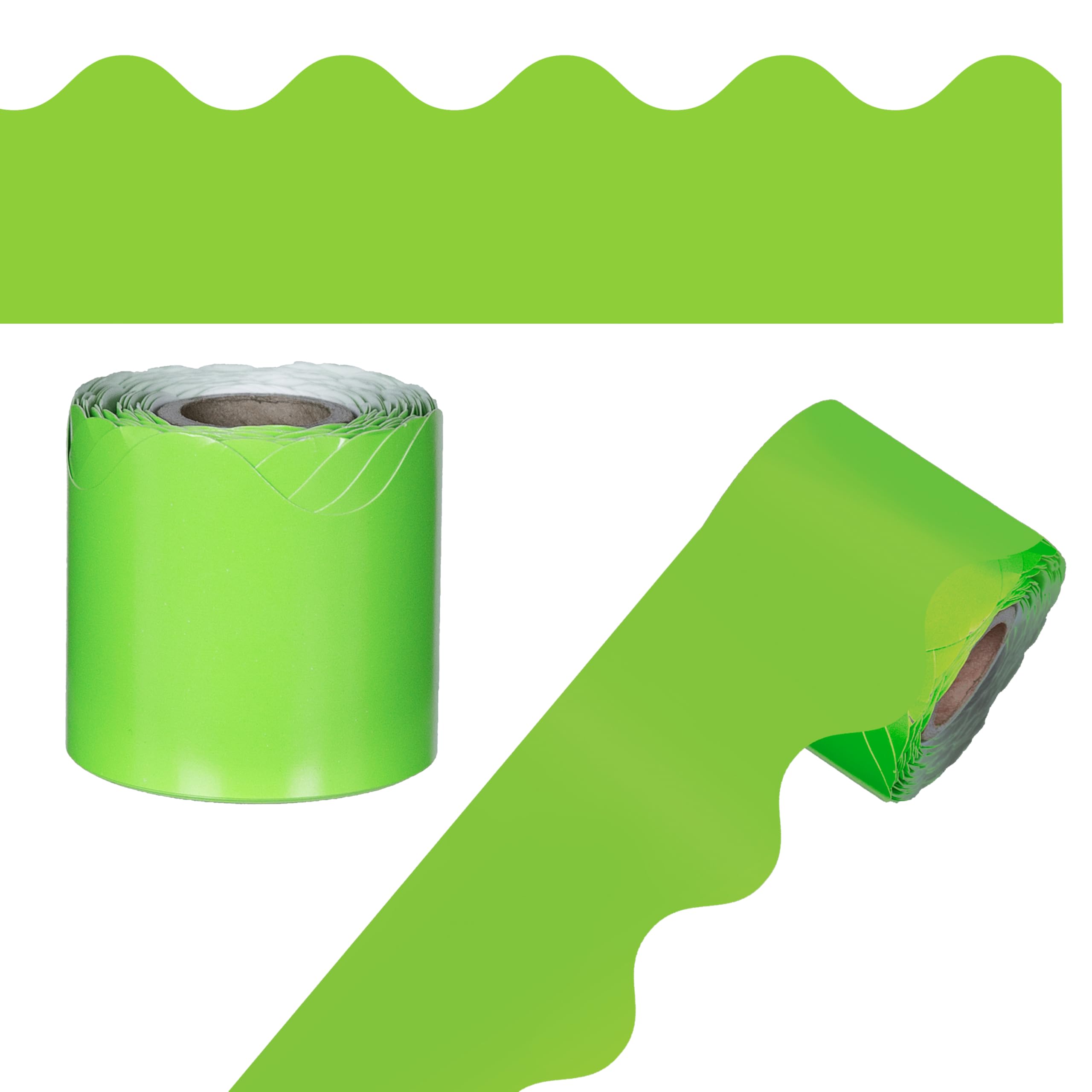 Carson Dellosa 36 Ft Scalloped Lime Green Bulletin Board Borders, Classroom Borders for Bulletin Board, White Board, Cork Board, Locker, and Classroom Décor, Bulletin Board Trim