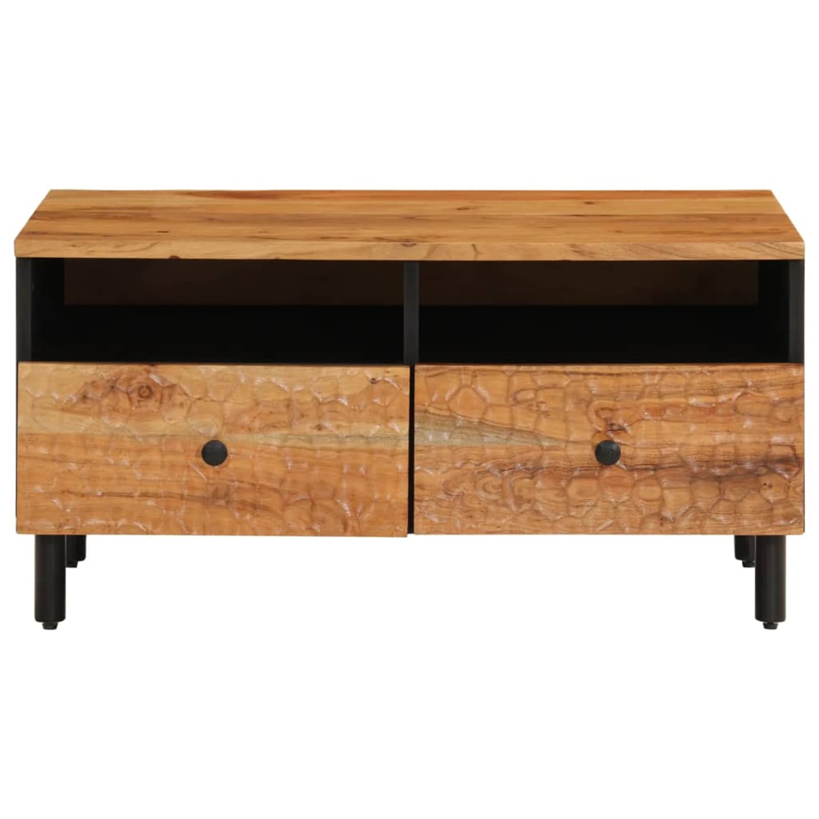 Homgoday Table basse 80 x 54 x 40 cm en bois d'acacia massif, table d'appoint pour salon, salle de réception d'invités, chambre à coucher et mobilier de bureau
