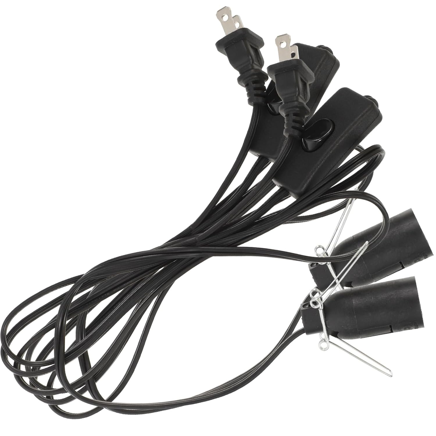 DOITOOL 8pcs Cord Cable Replacement Light Socket with Us Clips for Candelabra Fixtures for Seasonal Decor and Craft Projects