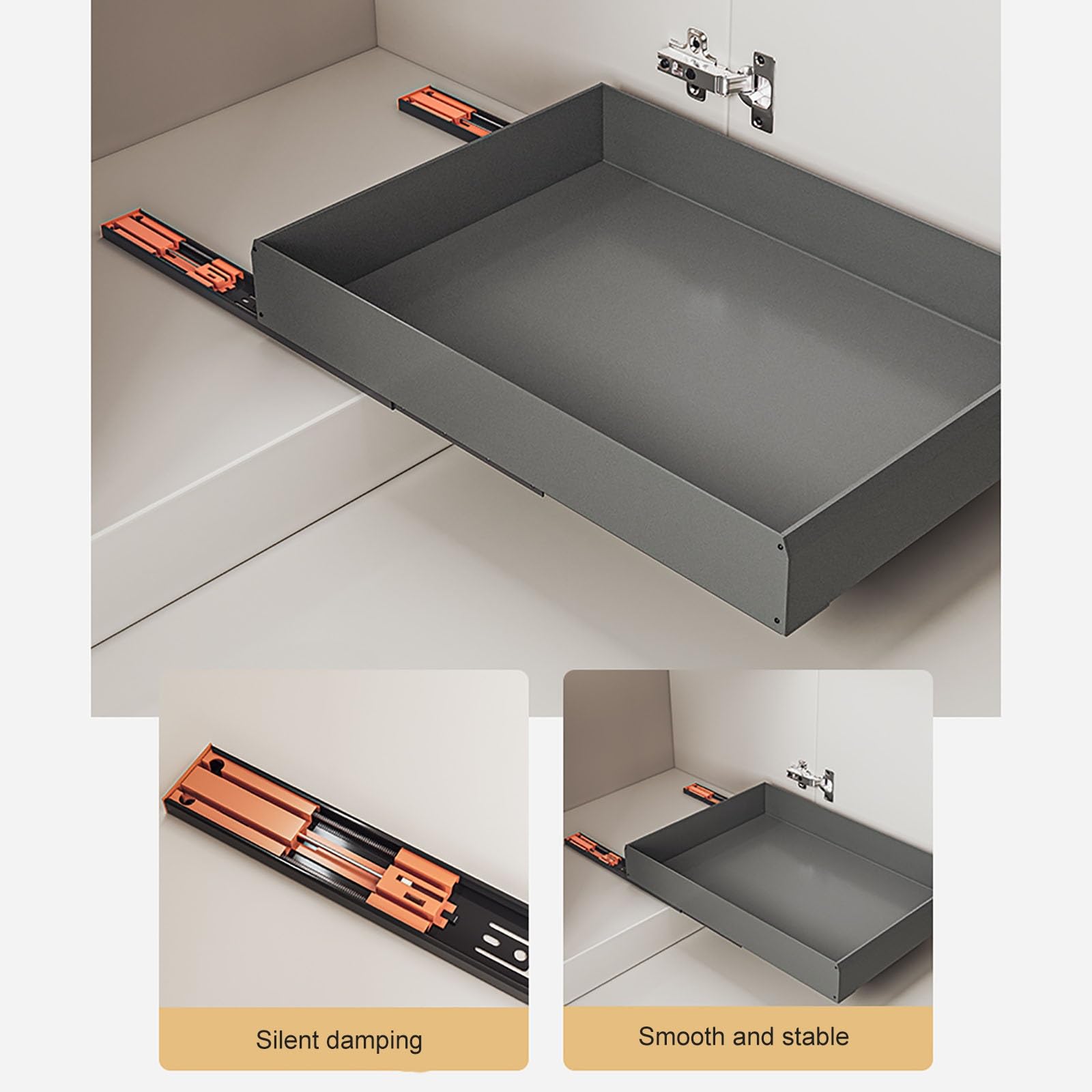 Ausziehbarer Unter Waschbecken Regal mit Klebefolie, Unterschrank-Organizer, Schiebeschubladen für Küche/Wohnzimmer/Badezimmer(Small)