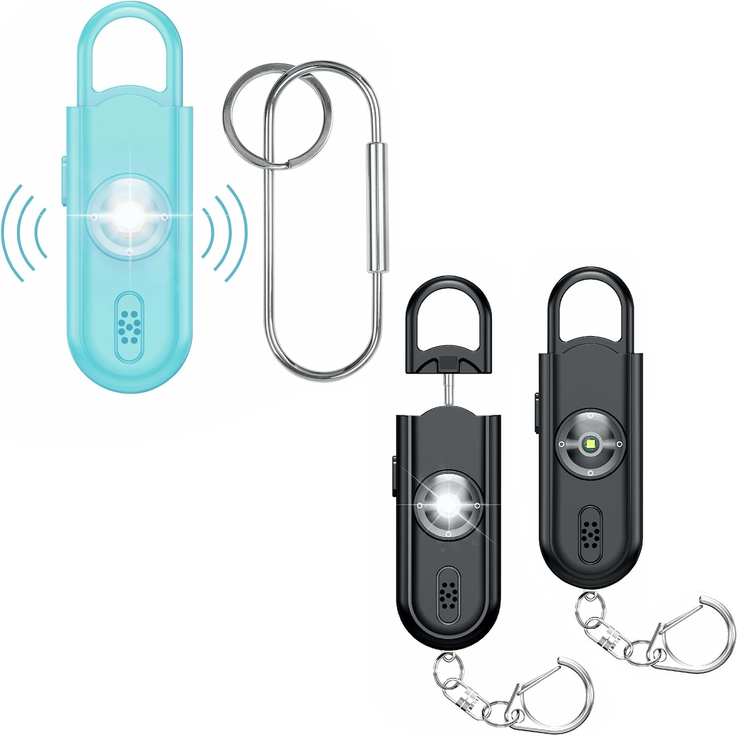 Personal Alarm SG07BUBK2 130dB Loud Siren with 600 ft Range and 2-in-1 High Intensity LED Light