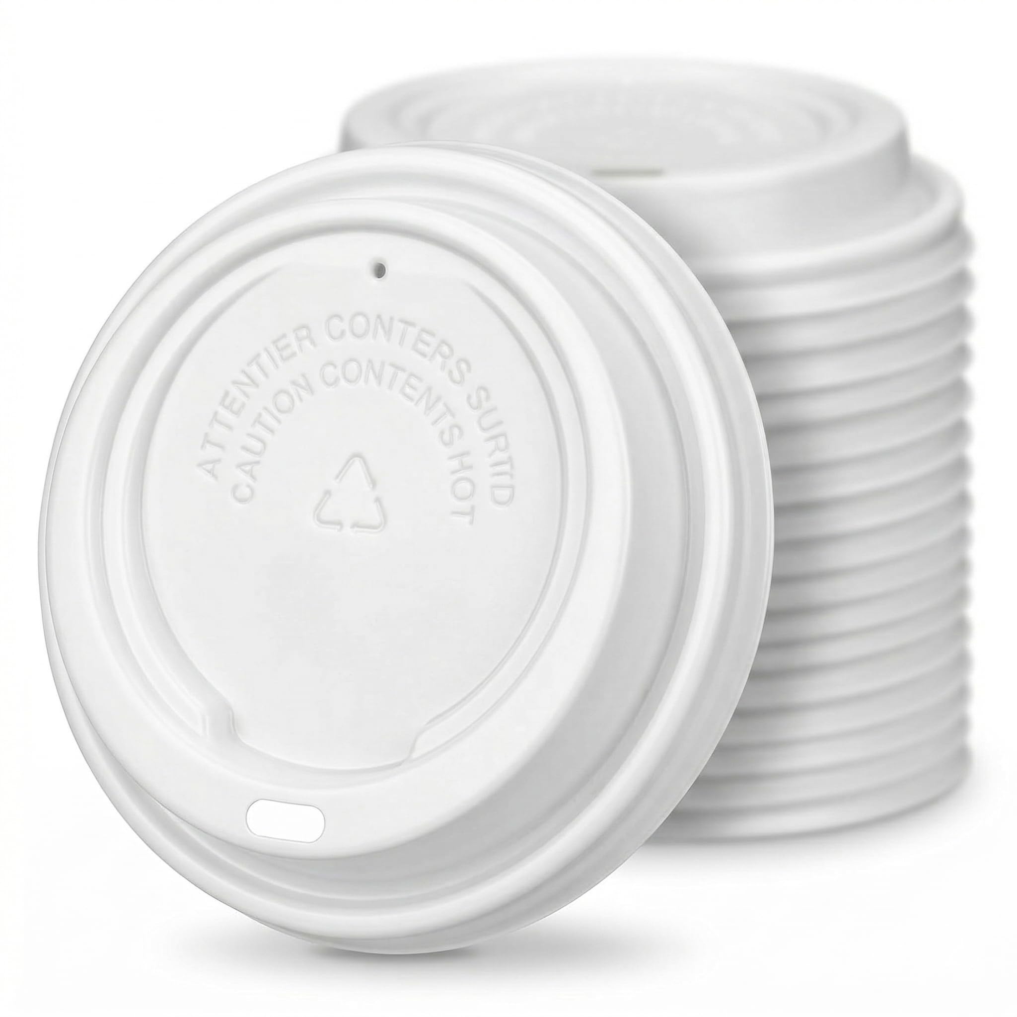 Signature Packaging White 12/16Oz (100 Pack) Signature Coffee Cup Lids, 12/16Oz, 100 Pack, White