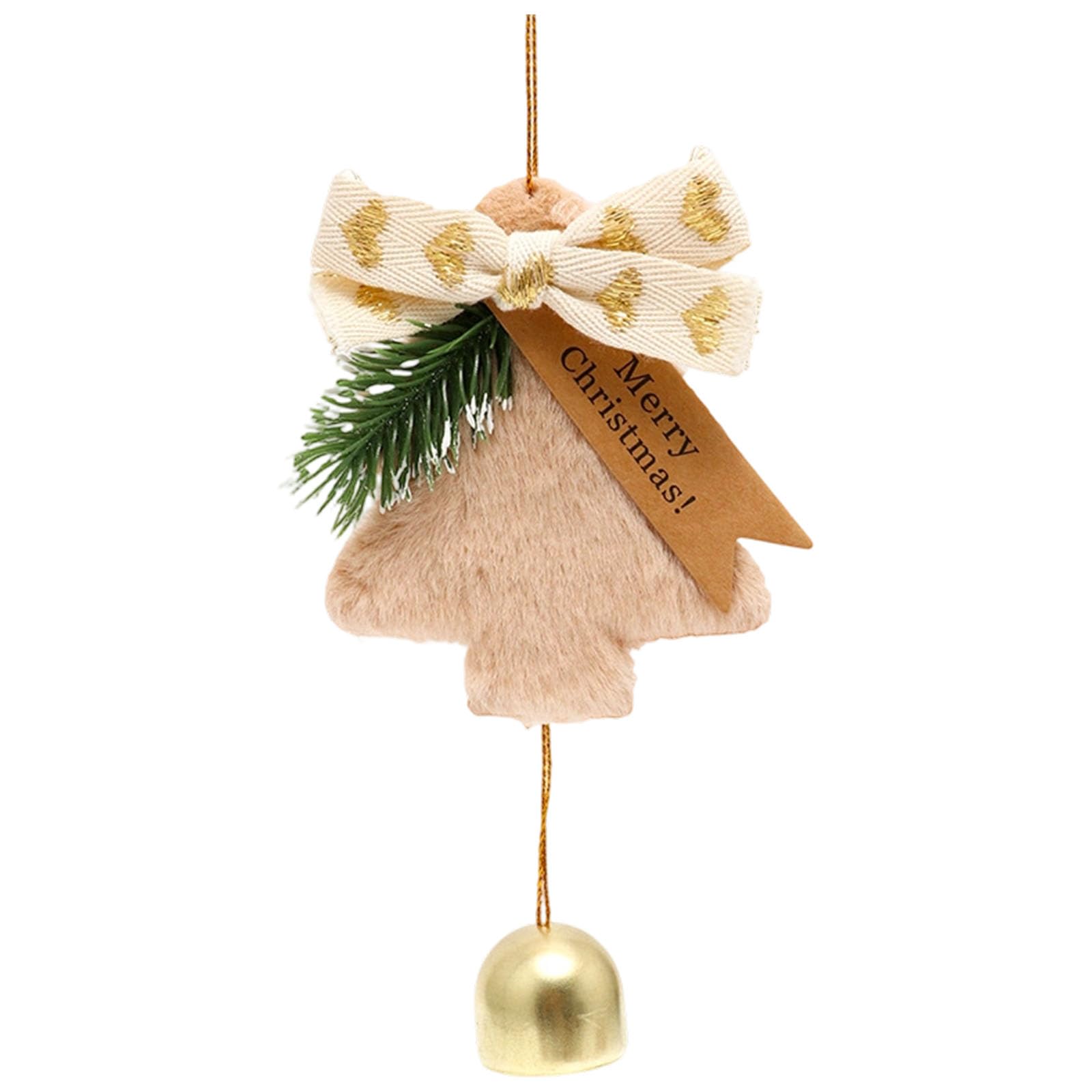 KAQNTUD Pack of 2 Soft Velvet Fabric Bells Christmas Tree Hanging Decoration for Christmas Birthday Festivals Celebrations Multipurpose Party Decorations