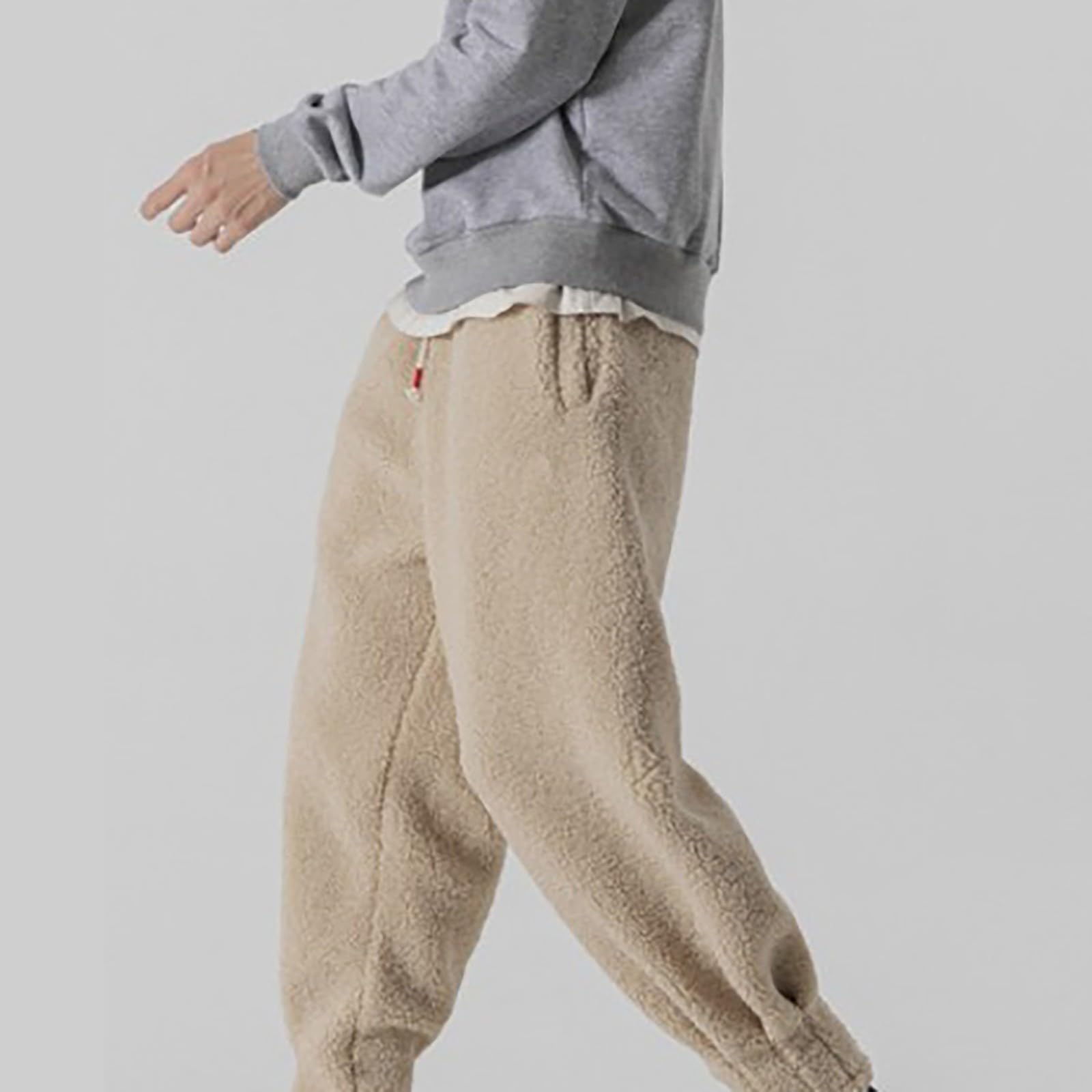 Pantalones térmicos con forro polar para hombre, cintura elástica, pantalones deportivos de forro polar, pantalones de invierno para hombre, pantalones de chándal (gris, XXXXXXXL)