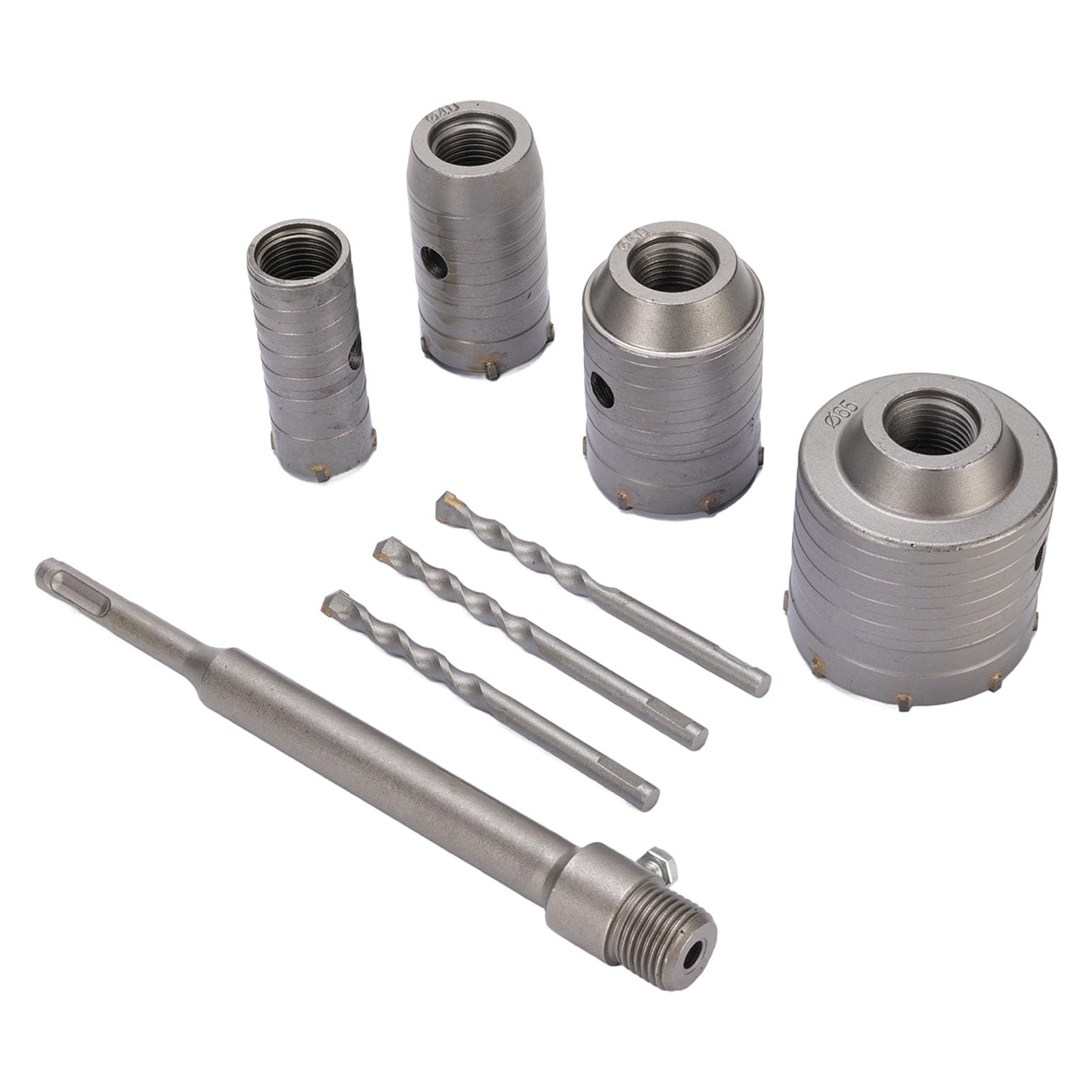 Cocoarm Kit a Tazza per Calcestruzzo da 5 Pezzi, Acciaio Al Tungsteno per Foratura di Muri in Mattoni e Cemento, 30mm 40mm 50mm 65mm per Installazione di Aria Condizionata e Tubi dell'acqua