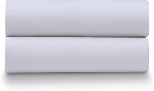 Ella Jayne Juego de fundas de almohada de satén 100% algodón de 500 hilos, color blanco, estándarQueen