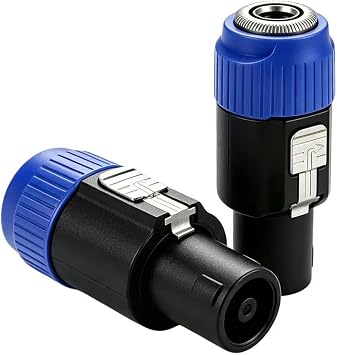 2Pcs Speakon to 1/4 adapter, 4 Pole NL4FC to 6.35mm TS Female, Twist Lock