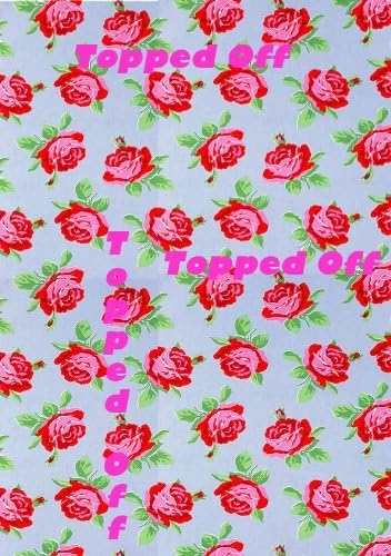 Shabby chic, Vintage Blue and pink floral patterned fondant icing sheet