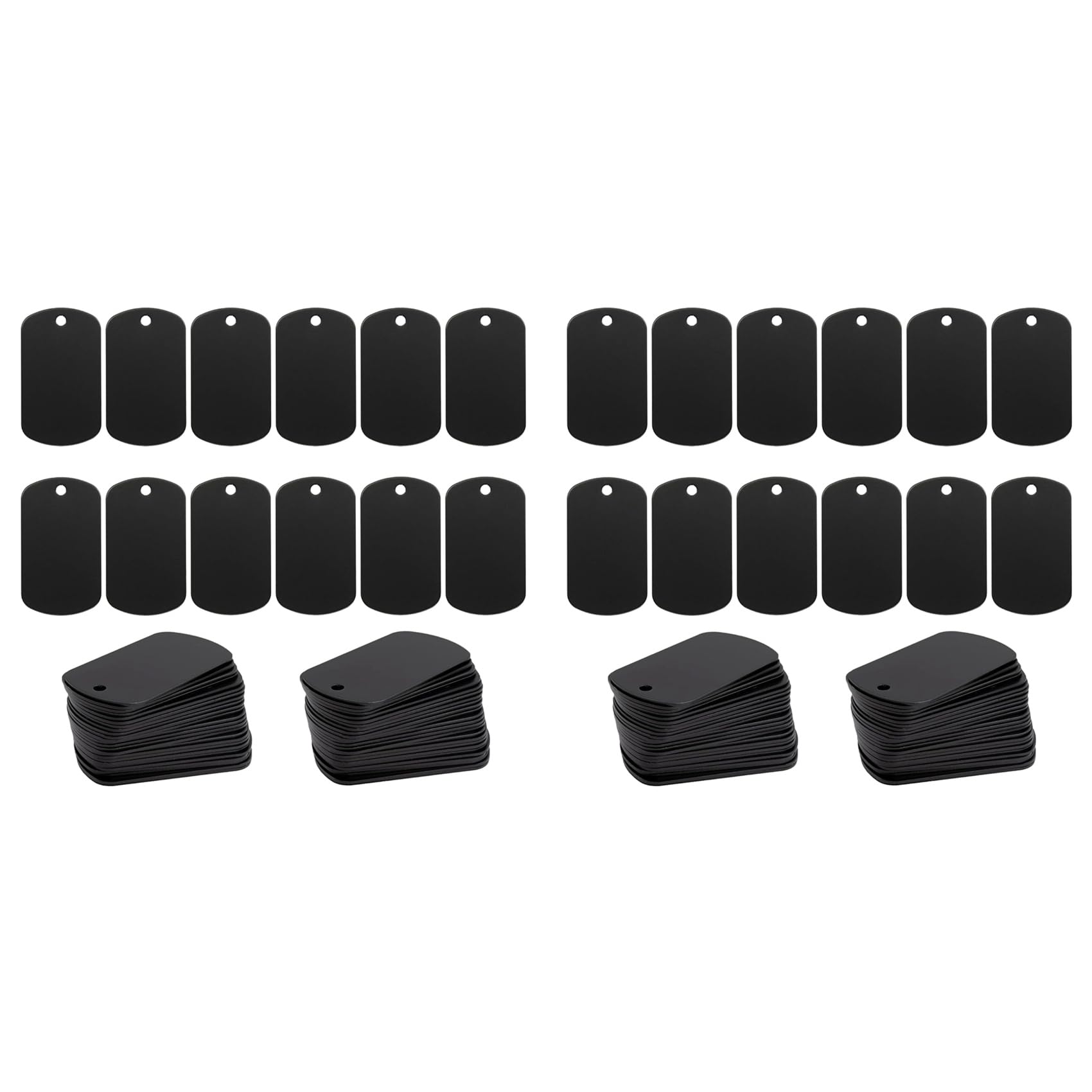Jnchdghwa Black 200Pcs Metal Stamping Blanks For Stamping, Engraving Blanks Aluminum Stamping Blanks Keychain Blank Dog Tag