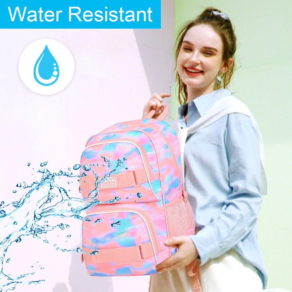 3Pcs Backpack for Girls Boys, 17 Inch School Bookbag with Lunch Box, Durable Laptop Backpacks Set for Teens College - Image 6