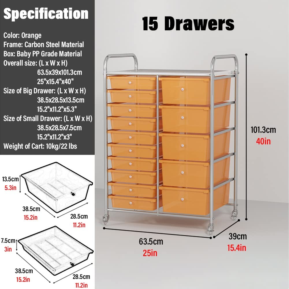 RJOKMT Carrello con cassetti e ruote - Organizzatore mobile per macchine Cricut, materiali per scrapbooking e studio artistico, ripiani regolabili e ruote bloccabili