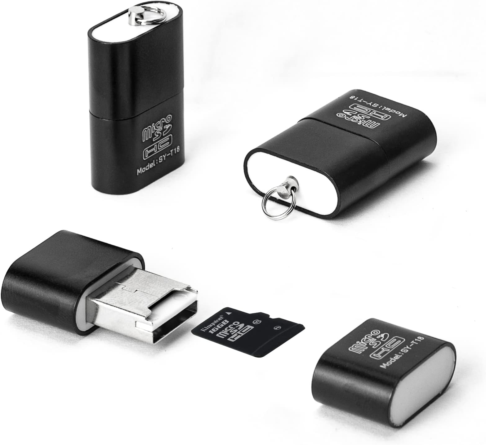 [3 Pack] Card Reader for Android,Micro SD Card to USB Adapter, TF Card Reader with Mini Size for Camera Memory Card Reader, Wansurs Card Reader for PC Laptop (Black)