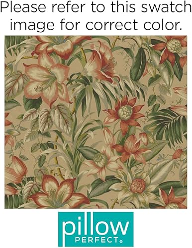 Miniatura 6 de Pillow Perfect Tropic - Cojín floral para sofá de interiorexterior con lazos, resistente a la intemperie y a la decoloración, 18.5 x 44 pulgadas,