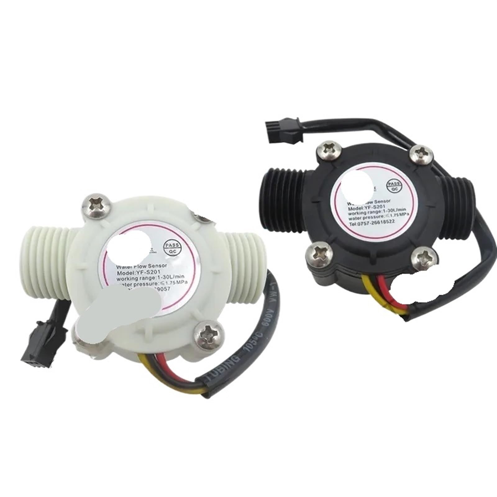 Débitmètre à effet Hall DN15 G1/2 compteur d'eau 1-30L/min blanc pour salle de bain