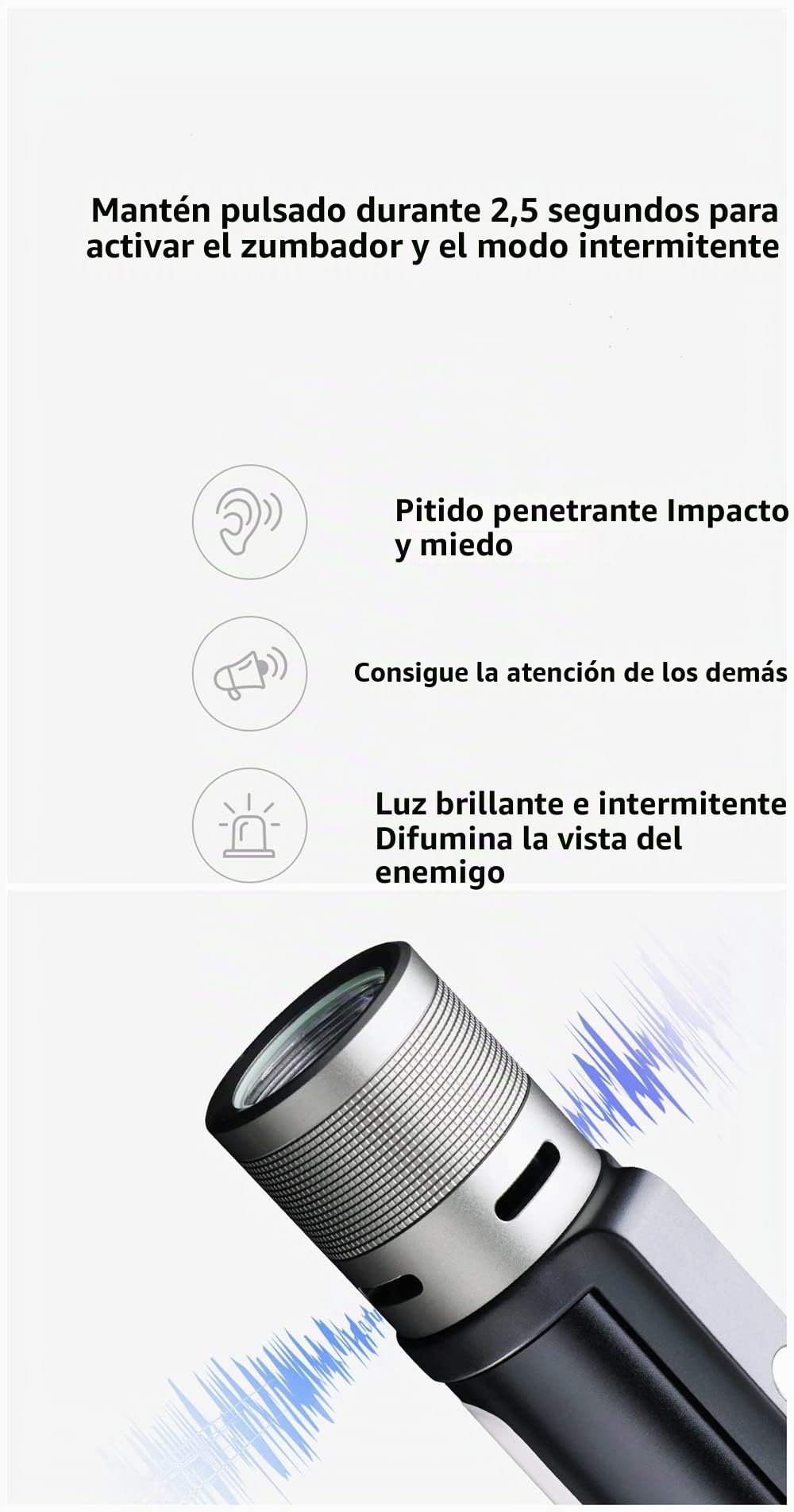 MIJIA NexTool - Linterna con zoom 6 en 1 para exteriores, portátil modo normal y de alarma fuente de luz dual mango giratorio de 360 ​​grados (negro)