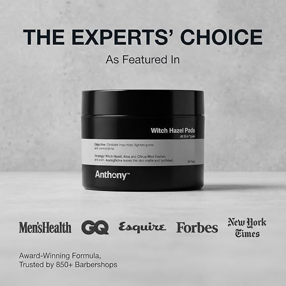 Anthony Witch Hazel Pads Pore Cleaner, 60 Count