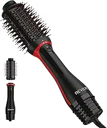 REVLON Secador de cabelo Volumizer PLUS 2.0 de uma etapa e escova de ar quente, preto