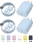 USB C Fast Charger, 2Pack 25W Type C Fast Charger Wall Charger Super Fast Charging Block for Galaxy S24 S23 S22 S21 S20 Ultra S10 S9, Note 20 10 9, with 6ft USB C to Type C Cable 25W Charger Adapter