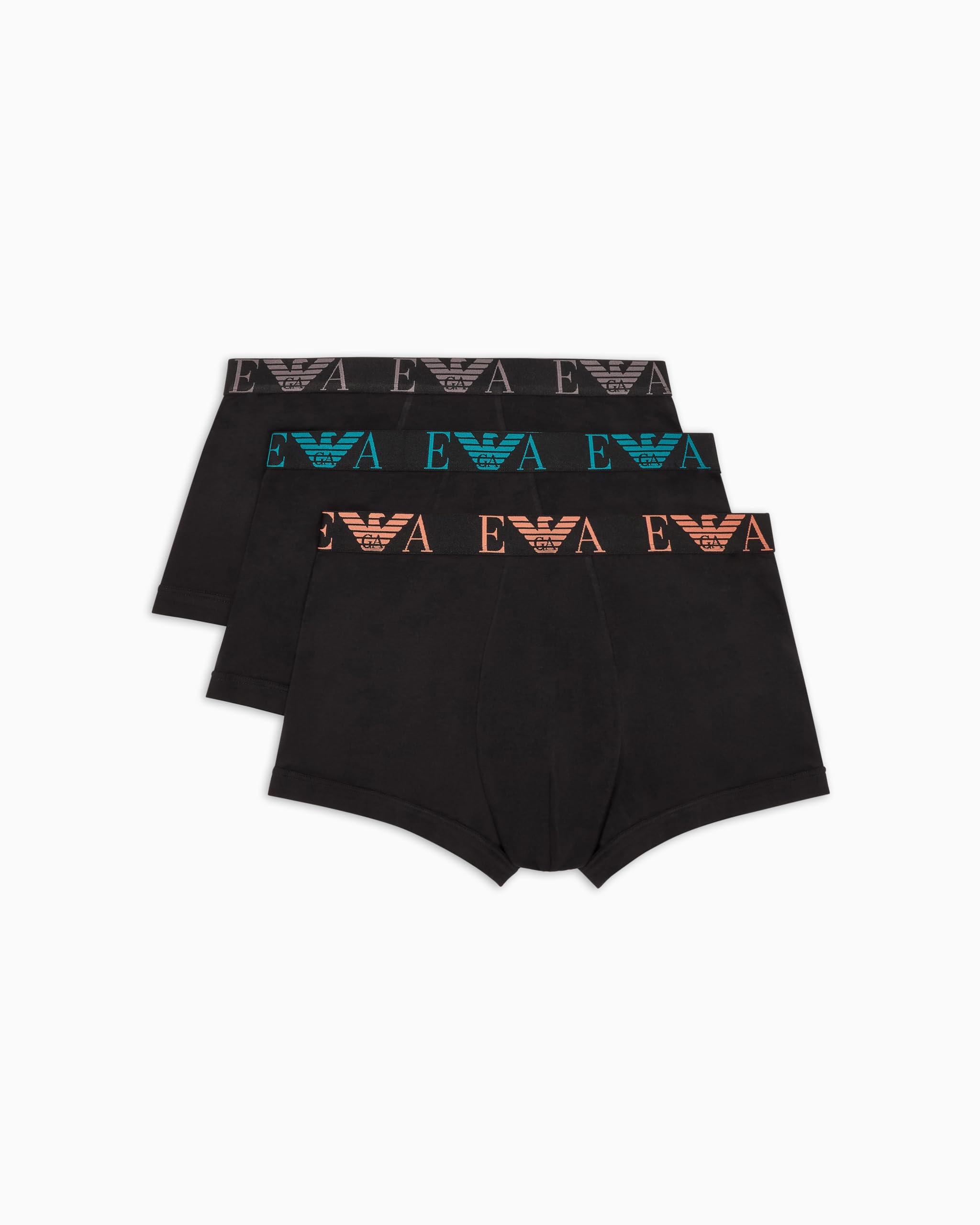 EMPORIO ARMANI Man's Bold Monogram 3-Pack Trunk, Black, S
