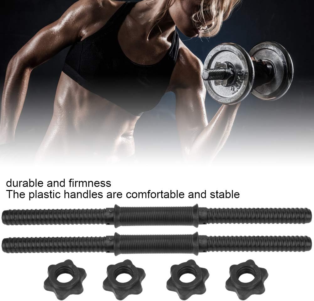 Keenso Dumbbell Bars, 2Pcs/Set Gym Home Training Dumbbell Bars Spinlock Dumbbell Weight Lifting Handles with 4 Spinlock Collar
