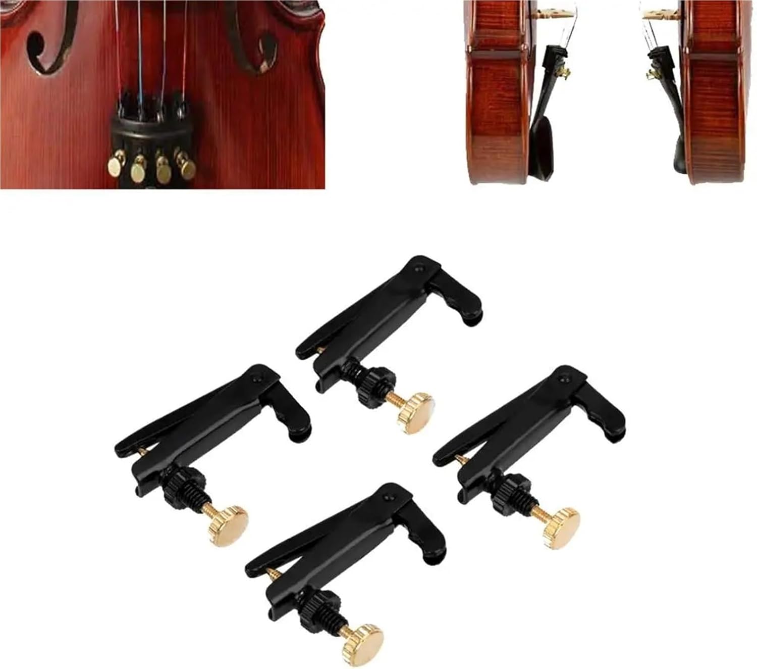 Violin Fine Tuners 4/8/16pcs Violin Tuner For Fine Adjuster Copper Plating Screws Tuners Instrument Parts For Precise String Pitch Adjustment For Violins(16pcs)