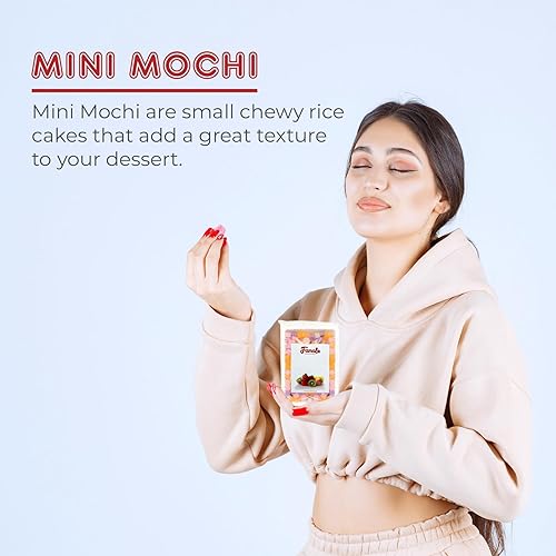 Miniatura 5 de Fanale Mini pastel de arroz dulce Mochi – Merienda mixta original/arco iris para aderezos de yogur congelado/coberturas de helado/coberturas de