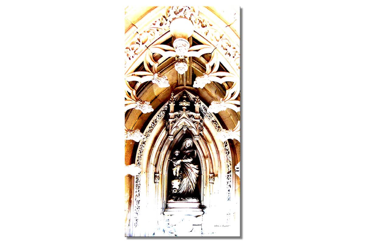 Glücksvilla - In der Kapelle 9 (Acrylglas-Bild 5 mm, 40 x 80 cm) | div. Maße - aus DE - Kunstdruck Deko Wandbild quer - Jesus Maria Kirche Altar Glaube Statue Figur Barock