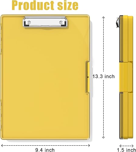 Miniatura 2 de Hongri Portapapeles de 8.5 x 11 pulgadas con almacenamiento, carpeta de enfermería, apertura lateral, portapapeles resistente con caja de