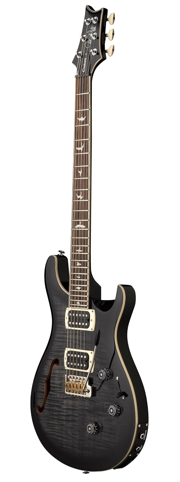 PRS SE Custom 24 Semi-Hollow Piezo, Charcoal Burst by PRS - Used condition - Image 2
