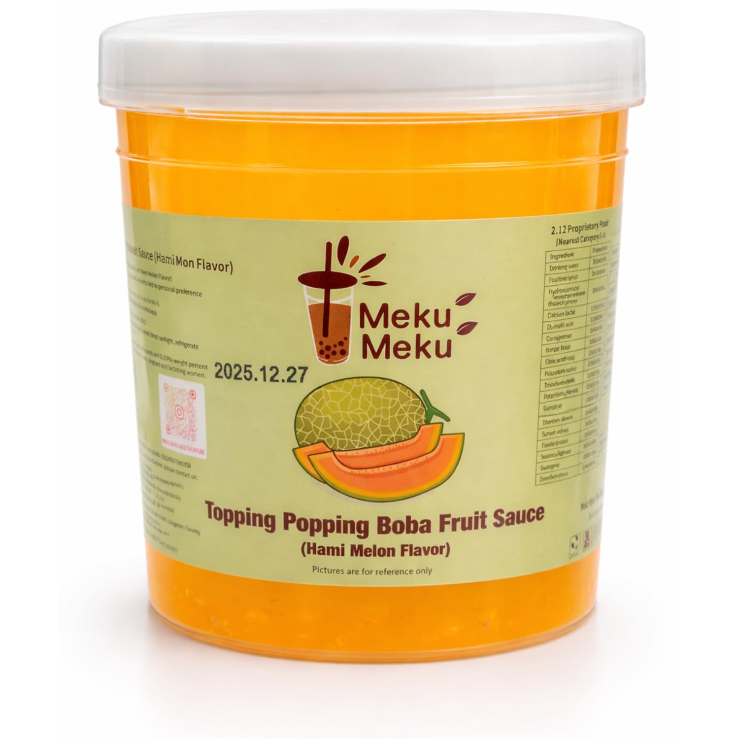 MEKU MEKU - Hami Melon Flavor Popping Boba Pearls Topping (Bulk Pack) By COUGAR | Juicy Bursting Boba Balls for Bubble Tea, Desserts & Drinks | Sweet & Refreshing Melon Taste | Ready to Use Beverage Topping – (IMPORTED)-image-37