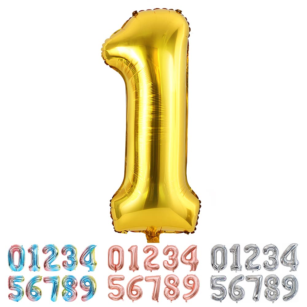 Foil Globo Número 5 Azul 40" (101cm), Inflable Helio o aire, Gigante Numeros 0-9, 10-19, 20-29, 30-100, Grande Globos Decoración para La Boda Aniversario y Cumpleaños Fiestas — view 634