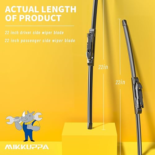 Miniatura 2 de MIKKUPPA Limpiaparabrisas de 22 pulgadas + 22 pulgadas  Repuesto para GMC Sierra 2008-2013, GMC Yukon 2007-2013, Chevrolet Silverado 2008-2013,