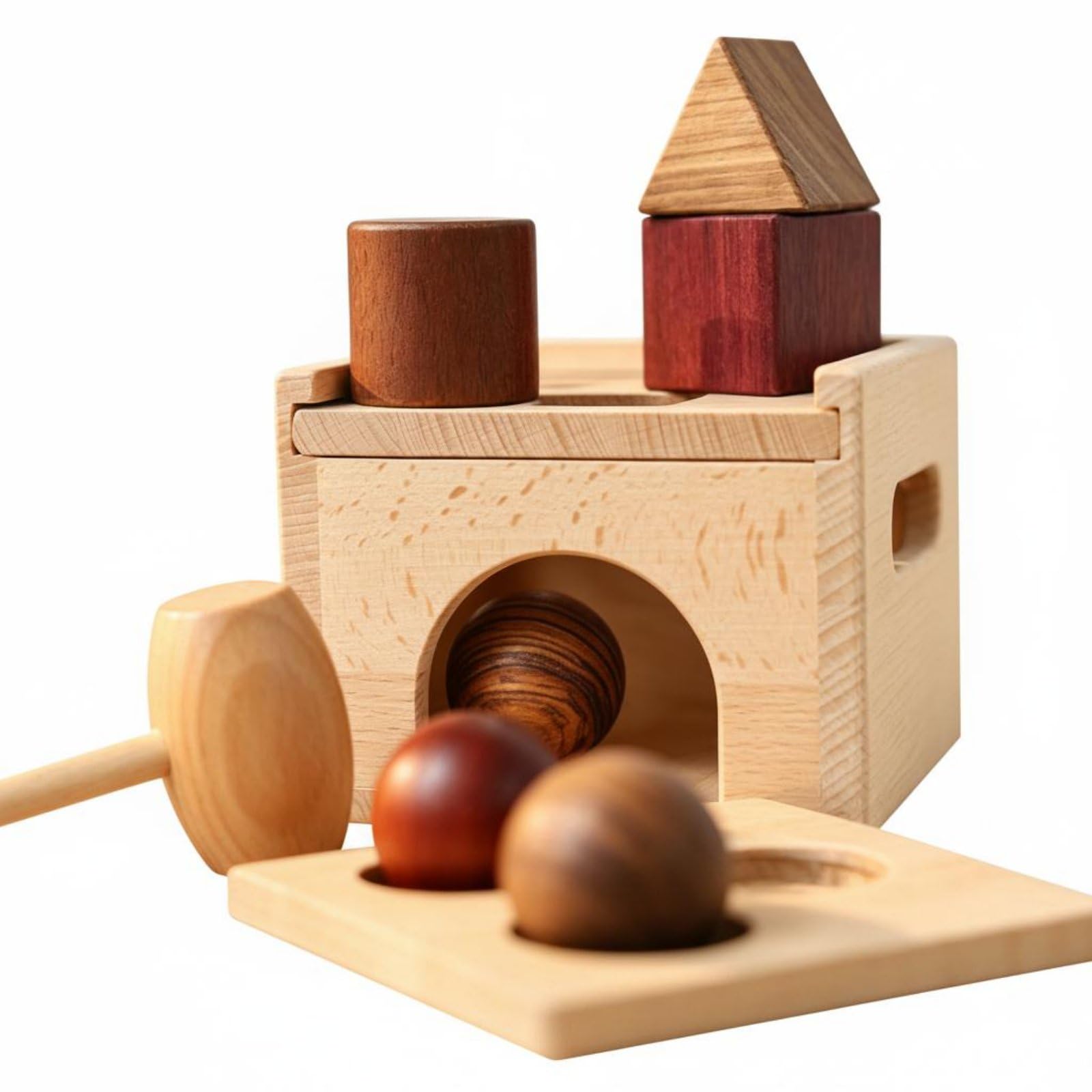 Shape Learning Board Tablero de Aprendizaje de Madera Juguete de Formas Clasificador Bloques Encajables Superficie Pulida Agradable al Tacto Refuerza