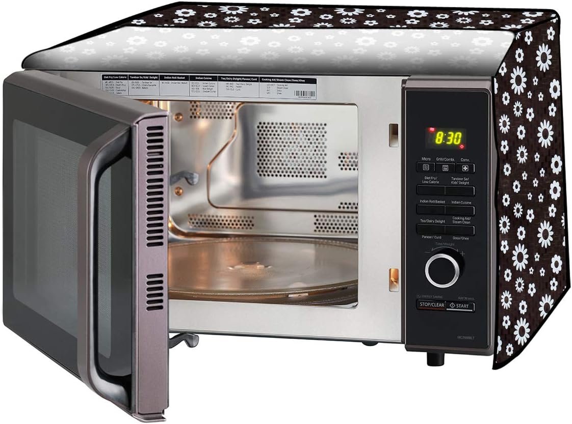 Microwave Oven Cover for Samsung 23 L Solo MS23F301TAK/TL Floral Pattern White