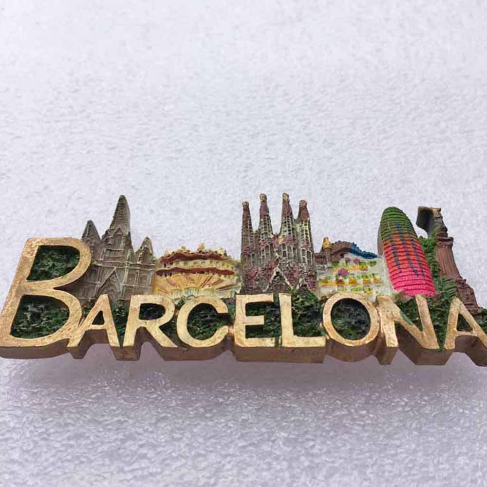 Calamita 3D Barcellona - Magnete Da Frigorifero Souvenir Fatto A Mano, Forma Lettere, 7,5 Cm - 2