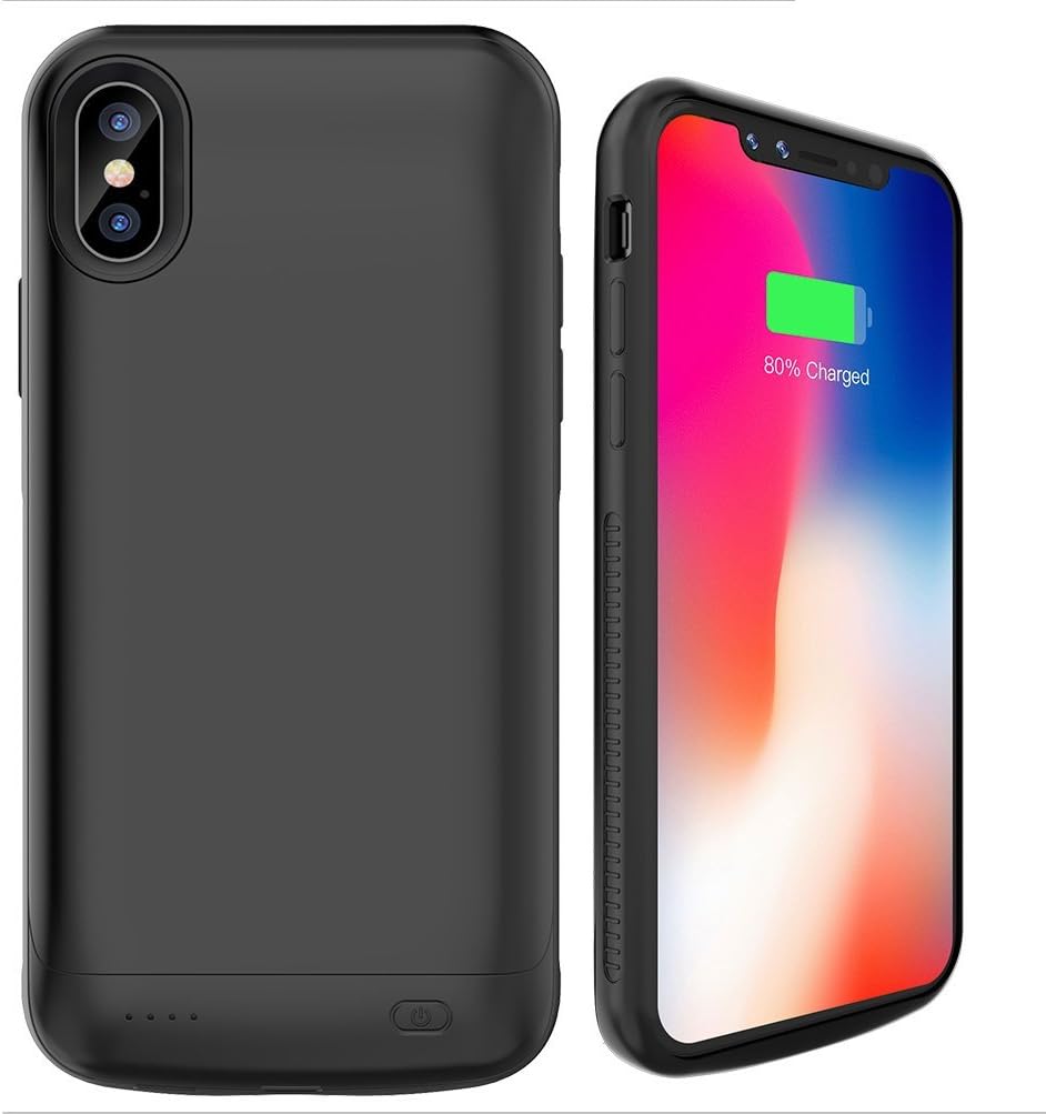 iPhone X Battery Case, HWeggo 6000mAh Portable Battery Charger Case Rechargeable External Protective Charging Case for Apple iPhone X / iPhone 10 (5.8-inch)