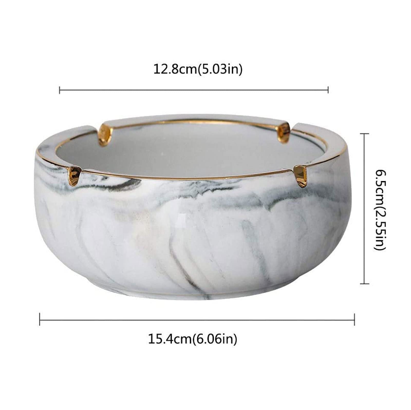 Posacenere Posacenere in ceramica Posacenere da esterno in marmo Posacenere con posacenere per sigari da tavolo Gold Line Calibro grande per decorazioni per l'home office per la casa