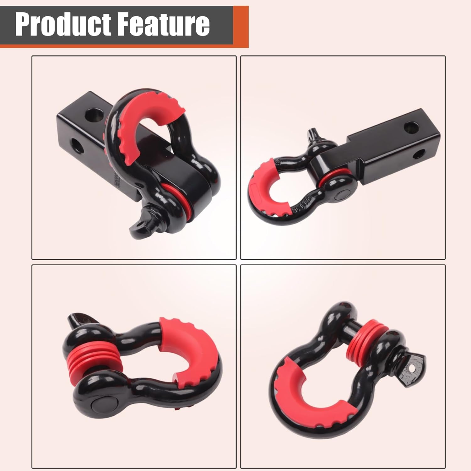 31500LBS 3" x 30' Recovery Tow Strap Kit with Storage Bag Heavy Duty Tow Rope Receiver with 2" Hitch Receiver 3/4" D-Ring Shackles Replacement for SUV UTV ATV Trucks