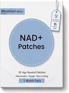 NAD+ Patches for Women & Men with Nicotinamide and Resveratrol-30 Patches, Premium 8-Hour Extended-Release Formula, Vegan