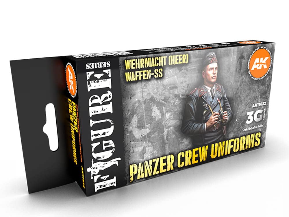 Ak Interactive Black Ak Acrylics 3Gen Figure Set Ak11622 Panzer Crew Uniforms Set 3G (6X17ml)