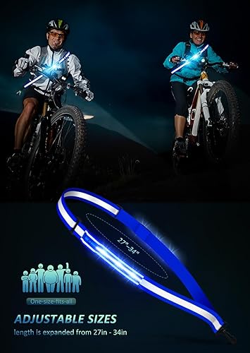 Miniatura 6 de Ylzzrs Cinturón reflectante LED para caminar, luces de seguridad para caminantes por la noche, equipo de correr reflectante recargable de alta