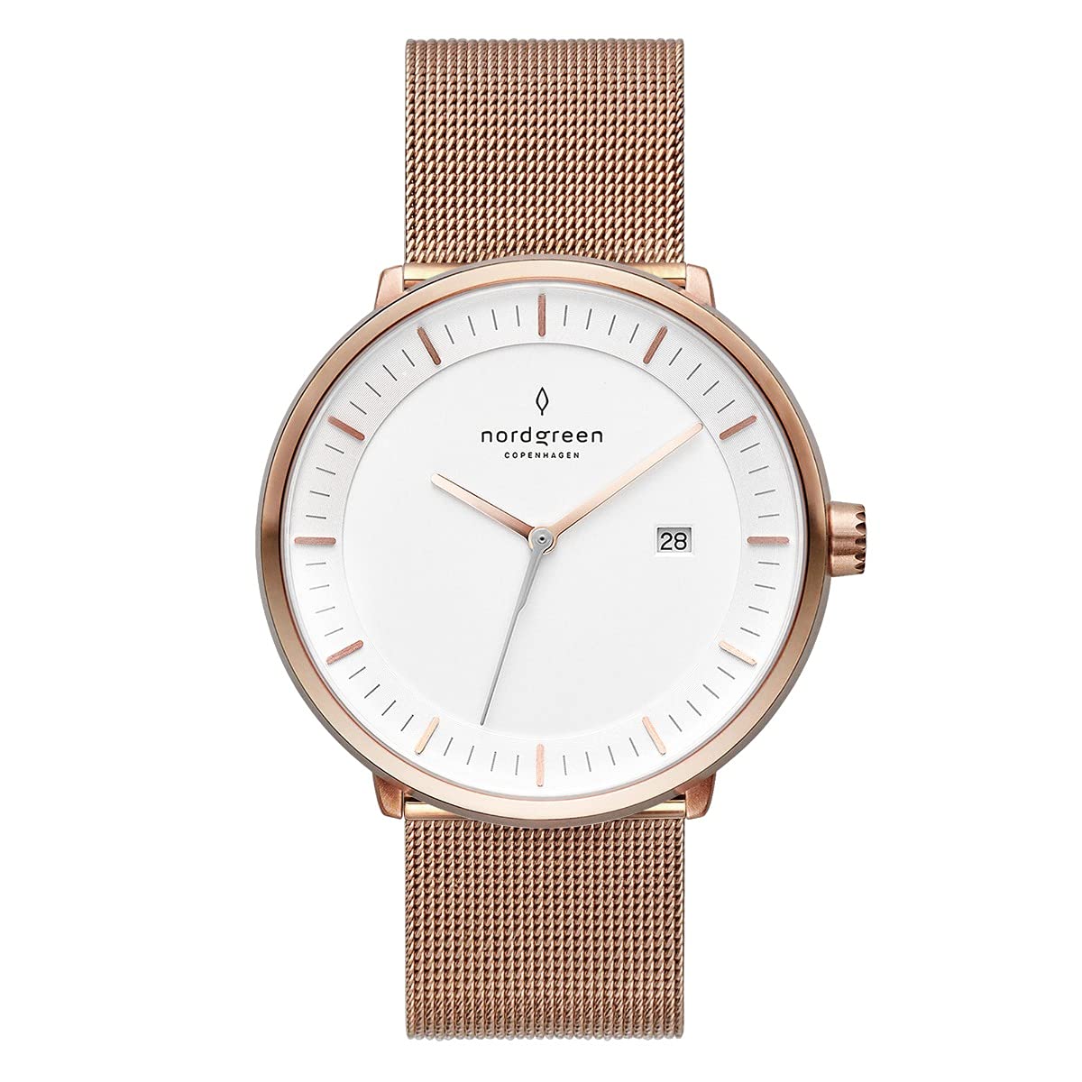 Nordgreen Philosopher Scandinavian Rose Gold Unisex Analogue Quartz Watch with Brown Leather and Mesh Straps, bracelet (B098MQD5FZ) Amazon Price History, Amazon Price Tracker