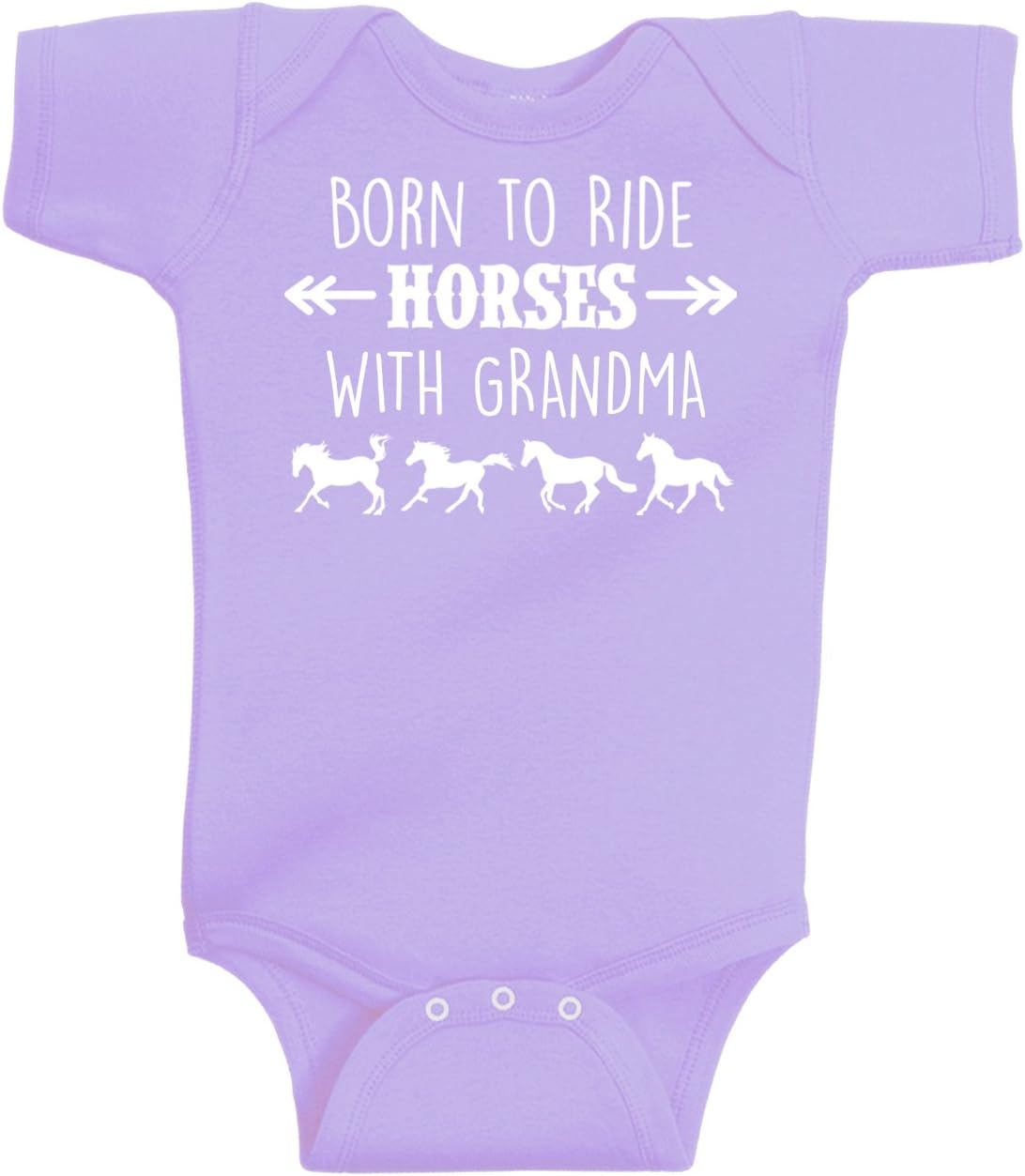 Equestrian Creations Born to Ride Horses with Grandma One-Piece Bodysuit