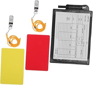 Milisten Professional Soccer Referee Kit 6-Piece Set with Red Yellow Cards Whistle Notepad and Pen Portable Referee Accessories for Football Officiating