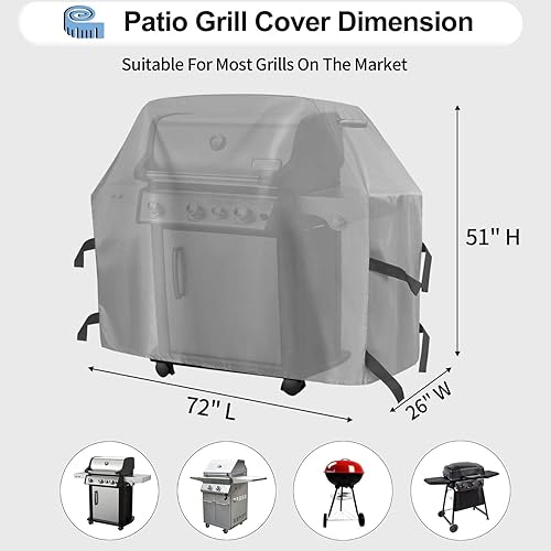 Miniatura 25 de OutdoorLines Cubierta impermeable para parrilla de barbacoa resistente – Cubiertas universales para parrilla de barbacoa resistentes a los rayos UV